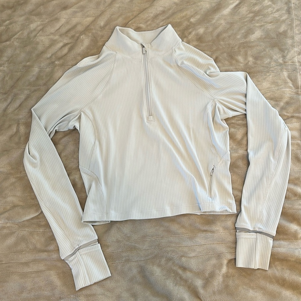 Lululemon It's Rulu Ribbed Cropped Half Zip size 10